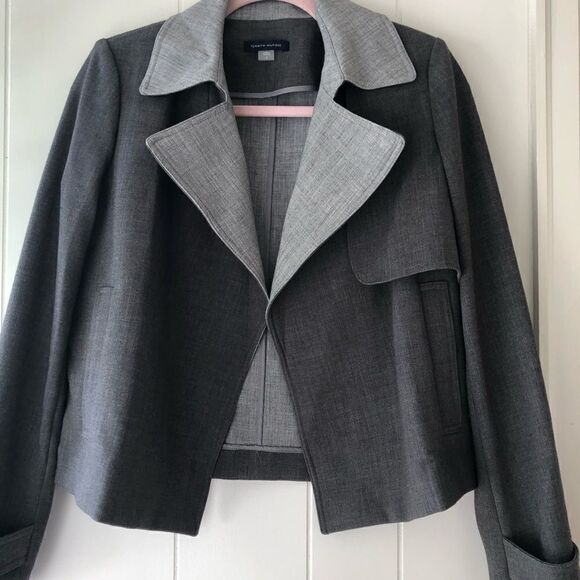 NEW ✨ Tommy Hilfiger Open Front Jacket Grey - Picture 7 of 10